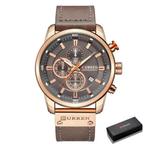 Luxe Horloge voor Heren met Leren Band - Kwarts Sport, Verzenden, Nieuw, Curren