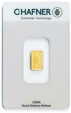 2 gram goudbaar C. Hafner, Postzegels en Munten, Edelmetalen en Baren, Ophalen of Verzenden, Goud