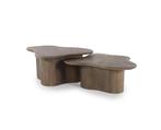 Salontafel Fall organisch set van 2 mangohout - Bruin |, Huis en Inrichting, Ophalen of Verzenden, Nieuw