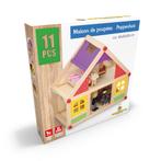 Poppenhuis Hout 11-delig (Speelfiguurtjes, Speelgoed), Nieuw, Verzenden