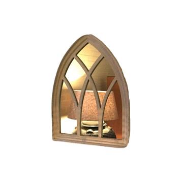 Wandspiegel hout, kerkvenster spiegel, white wash frame beschikbaar voor biedingen
