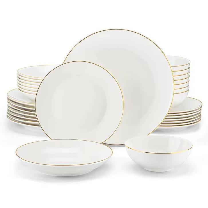Nordic Porseleinen Serviesset Wit 16/32-Delig Scandinavish, Huis en Inrichting, Keuken | Servies, Compleet servies, Nieuw, Porselein