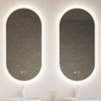 Spiegel Gliss Design Aura 40x100cm Mat Wit Ovaal Met LED, Ophalen of Verzenden, Nieuw, Bad