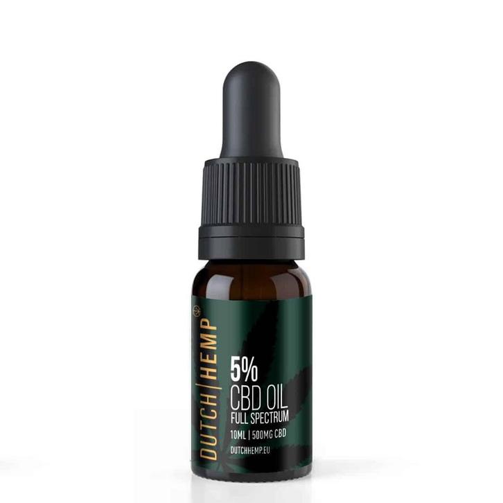 Dutch Hemp CBD olie full spectrum 5% 10 ml 500 mg CBD, Sport en Fitness, Gezondheidsproducten en Wellness, Nieuw, Verzenden