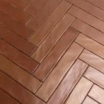 Handvorm visgraat tegels Metallic koper 5x25, Verzenden, Nieuw