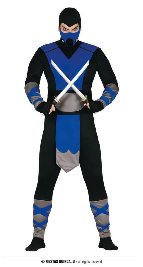 Ninja kostuum blauw, Hobby en Vrije tijd, Feestartikelen, Feestartikel, Nieuw, Verzenden