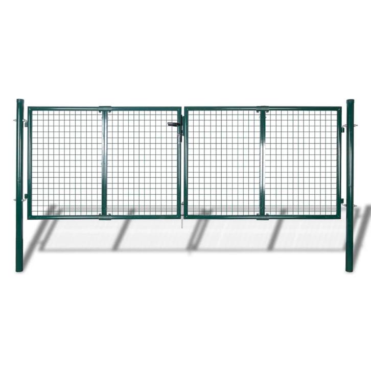 vidaXL Tuinhekwerk met gaasdeur en muurrooster 306x75 cm, Tuin en Terras, Tuinpoorten, Nieuw, Verzenden