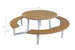 Rockwood® Picknicktafel Rockwood Aluminium Rond - Wit, Ophalen of Verzenden, Nieuw, Rond, Hout