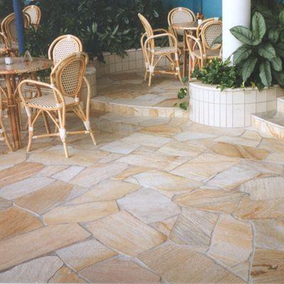 Mediterraanse flagstones Albino Yellow Kwartsiet, Tuin en Terras, Tegels en Klinkers, Terrastegels, Nieuw, Natuursteen