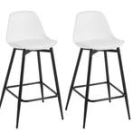 Set van 2 Hoge Barkrukken Fluweel/PP met Rugleuningen Voetst, Huis en Inrichting, Barkrukken, Verzenden, Nieuw