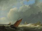Hermanus Koekkoek (1815-1882) - Sailing vessels in choppy