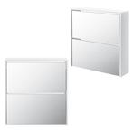 Schoenenkast met spiegels 2 vouwdeuren 67x63x17 cm wit, Nieuw, Verzenden