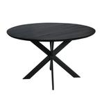 Eiken eettafel Ferris | Rond 130 cm | Zwart, Huis en Inrichting, Tafels | Eettafels, Ophalen of Verzenden, Nieuw