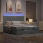 vidaXL Bedframe met matrassen 180x200cm stof lichtgrijs, Huis en Inrichting, Slaapkamer | Bedden, Eenpersoons, Verzenden, Nieuw