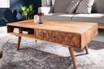 Massief houten salontafel MYSTIC LIVING 100cm naturel acacia, Huis en Inrichting, Tafels | Salontafels, Nieuw, Ophalen of Verzenden