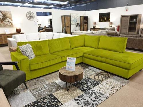Hoekbank Follega - hoekbanken - Groen, Huis en Inrichting, Banken | Sofa's en Chaises Longues, Nieuw, Stof