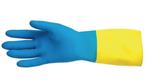 Waterdichte werkhandschoenen blauw en geel, Verzenden
