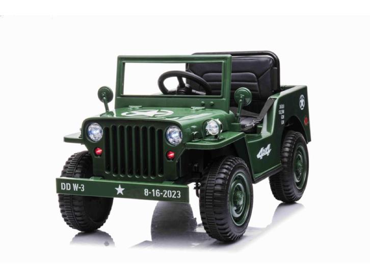 Jeep Army, Willys Jeep 12 volt elektrische kinderauto met 4, Kinderen en Baby's, Speelgoed | Buiten | Accuvoertuigen, Nieuw, Ophalen of Verzenden