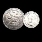 Portugal. 2 Silver Coins: 1x 1000 Escudos (D.Fernando II and, Postzegels en Munten