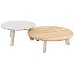 Emma set loungetafels 65 cm rond en 80 cm rond teak latte, Ophalen of Verzenden, Nieuw