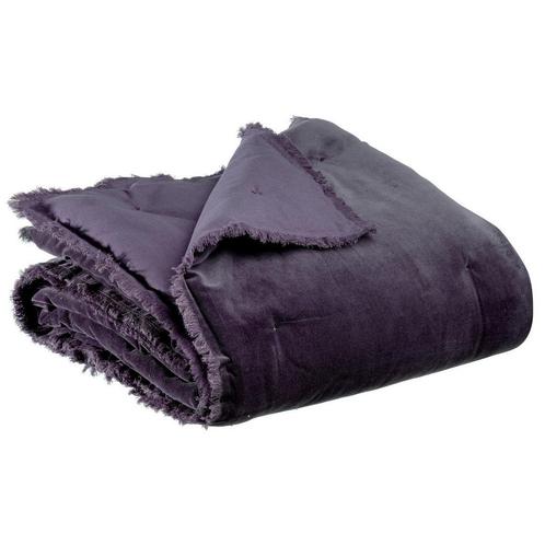 Plaid effen Fara Raisin 135 x 200, Huis en Inrichting, Woonaccessoires | Plaids en Woondekens, Nieuw, Verzenden