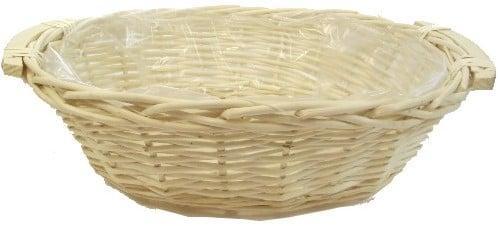 Rieten mand Strong Oval Hamper Basket 44 cm, Huis en Inrichting, Woonaccessoires | Kunstplanten en Kunstbloemen, Nieuw, Ophalen of Verzenden