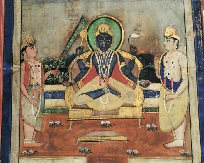 Viu-schilderij Jaipur-school - India - de achttiende eeuw, Antiek en Kunst, Kunst | Niet-Westerse kunst