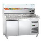 Pizza koelkast ECO 1,5 x 0,8 m - met 2 deuren & granieten