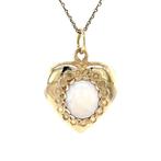 Gouden vintage hart hanger met opaal 14 krt, Sieraden, Tassen en Uiterlijk, Kettinghangers, Ophalen of Verzenden, Nieuw