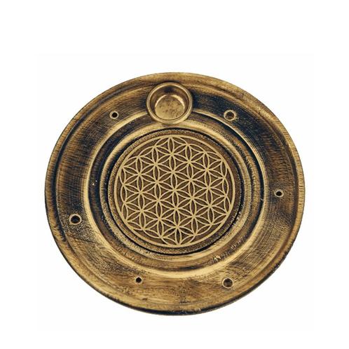 Wierook- en Kegelbrander Flower of Life - Papri-hout, Sport en Fitness, Gezondheidsproducten en Wellness, Nieuw