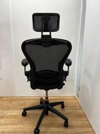 Herman Miller Aeron Bureaustoel Inclusief Hoofdsteun, Verzenden, Zwart, Zo goed als nieuw, Bureaustoel