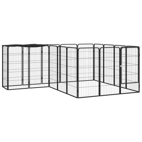 vidaXL Hondenkennel 18 panelen 50 x 100 cm gepoedercoat, Dieren en Toebehoren, Honden-accessoires, Nieuw, Verzenden