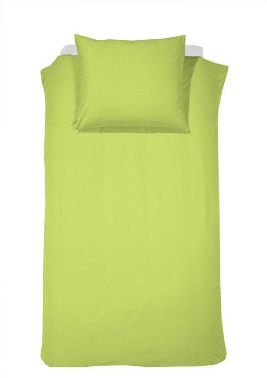 Dekbedovertrekset katoen 100 x 135 (38) lime uni Damai, Huis en Inrichting, Slaapkamer | Matrassen en Bedbodems, Verzenden