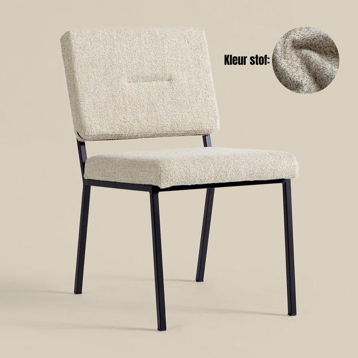 *WOONWINKEL* Beige Eetkamerstoel, Huis en Inrichting, Stoelen, Nieuw, Stof, Verzenden