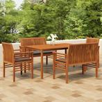 vidaXL 5-delige Tuinset met kussens massief acaciahout, Tuin en Terras, Tuinsets en Loungesets, Verzenden, Nieuw, Hardhout, Tuinset