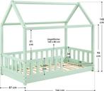 2dekans | Kinderbed Marli - 80 x 160 cm - Mint, Kinderen en Baby's, Kinderkamer | Bedden, Ophalen of Verzenden, Zo goed als nieuw