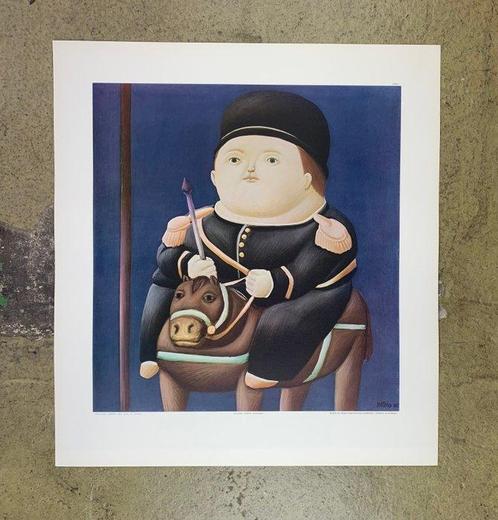 Fernando Botero (after) - St. Georg - Lichtdruck / Vintage, Antiek en Kunst, Kunst | Tekeningen en Foto's