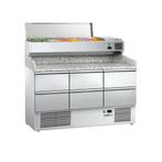 GGM Gastro | Pizza koelwerkbank ECO - 1400x700mm - met 6 |, Verzenden, Nieuw in verpakking, RVS Meubilair