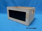 kratje met krijtbord -  houten kratje, Huis en Inrichting, Minder dan 50 cm, Nieuw, Minder dan 50 cm, Ophalen of Verzenden
