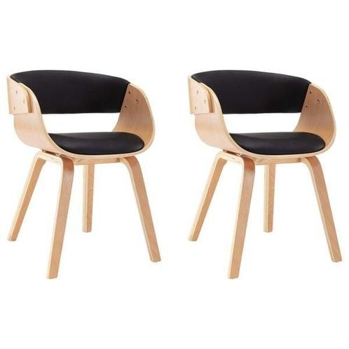 Houten Eetkamerstoelen Set (2) - Stijlvol & Goedkoop - Re..., Huis en Inrichting, Stoelen, Twee, Zwart, Nieuw, Ophalen of Verzenden