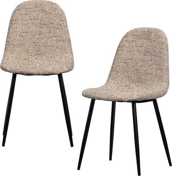 2dekans | eetkamerstoel Marije - Chenille - Naturel - Set, Huis en Inrichting, Stoelen, Zo goed als nieuw, Ophalen of Verzenden