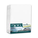 Molton hoeslakenset - 3 delig met midden matras, Verzenden, Nieuw, Eenpersoons, Wit