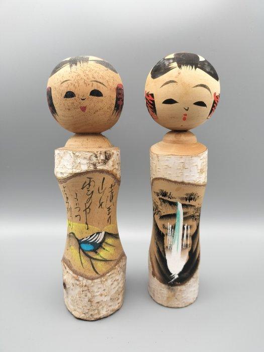 Creatieve Japanse kokeshi-poppen - Hout - Japan - Shwa, Antiek en Kunst, Curiosa en Brocante