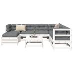 vidaXL 8-delige Loungeset massief grenenhout wit, Tuin en Terras, Tuinsets en Loungesets, Verzenden, Nieuw, Loungeset
