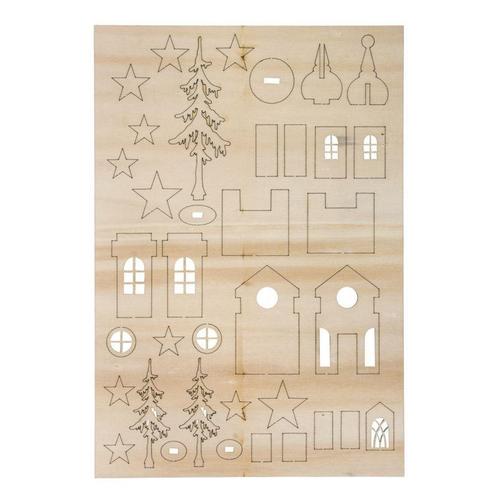 Houten bouwset kerstkerk, 37 delen, zb-zak 1st.  miniatuur, Hobby en Vrije tijd, Knutselen, Nieuw, Ophalen of Verzenden