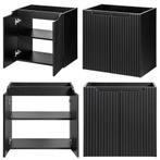 Wastafelonderkast Newport 90x60x40 cm zwart en eikenkleurig, Huis en Inrichting, Verzenden, Nieuw