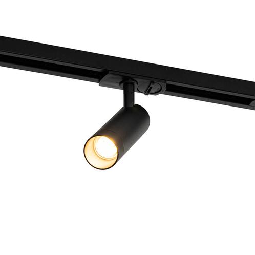 Modern railsysteem met 5 spots zwart 1-fase GU10 35mm -, Huis en Inrichting, Lampen | Spots, Nieuw, Overige materialen
