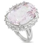 Ring Platina 1,04ct diamant- en kunzietring, Platina -, Nieuw