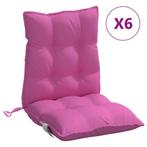 Stoelkussens Roze - 6 st. Lage Rug | Retourdeal | 35% Kor..., Tuin en Terras, Tuinmeubel-accessoires, Ophalen of Verzenden, Nieuw