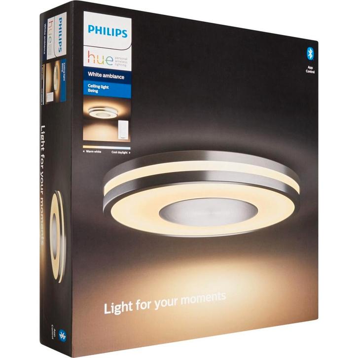Philips Hue White Ambiance Plafondlamp Aluminium Incl. Dimme, Huis en Inrichting, Lampen | Overige, Nieuw, Verzenden